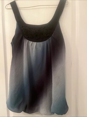 Wrapper Ombre Blue-Black Scoop Neck Tank